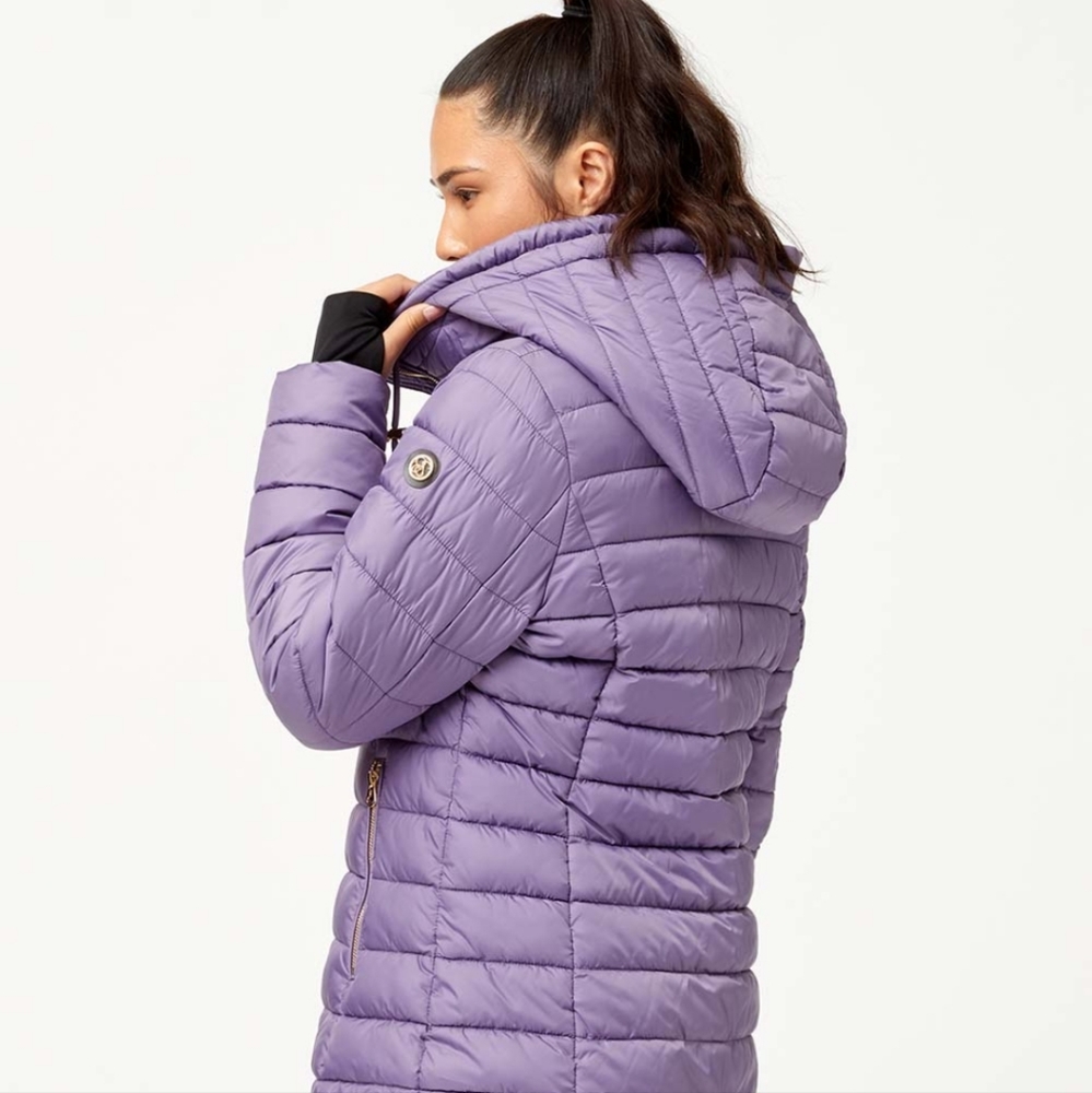 Jessica Simpson Hooded Puffer Coat, Lavender, Size M, L